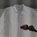 Mepase 3 Pcs Men's Mad Scientist Costume Accessories Doctor Outfit with Lab Coat Steampunk Goggles Black Gloves Fun Costume Cosplay for Halloween Cosplay Dress up Party, XL