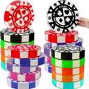 20 PCS Casino Theme Party Decor 9 Inch Poker Chip Casino Decor Box Large Poker Chip Party Boxes Jumbo Chip Table Centerpiece for Casino Game Night Las Vegas New Year Party Supplies