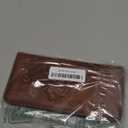 Wallet Women Ultra Slim Thin Rfid 3D Embossed Vegan Leather Womens Wallet Clutch Long Ladies Wallet (02-Red-Brown)