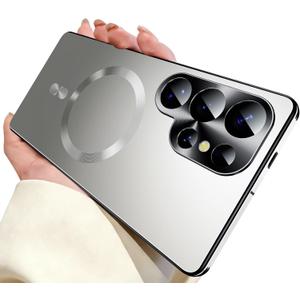 for Samsung Galaxy S26 Ultra Case,Slim Design Compatible with MagSafe,Strong Magnetic Shockproof Military-Grade Protection for Screen & Camera Cover Case for Samsung S26 Ultra,Silver