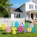 Fangoo 13 Pcs Easter Bunny Eggs Tree Ornaments Decorations with Stakes Cute Rabbit Eggs Picks Easter Tree Topper Spring Easter Party Garden Lawn Yard Sign Decoration Vase Decor