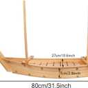 31.5 Inch Wooden Sushi Boat Serving Tray, Large Sushi Boat Plate for Sashimi Board Seafood Party, Great for Sushi Restaurant or Home (31.5inch/80cm)