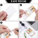 5 Set Badge Holder Retractable Clip Heavy Duty Badge Reel with Acrylic Clear Vertical ID Card Badge Holders for Work Office Nurse Teacher Student