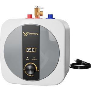 2.5 Gal Under Sink Water Heater Electric, 1500W 110V Mini Tank Instant Hot Water Heater with Digital Display & Pressure Relief Valve, Compact for Kitchen Sink, RV, Food Truck, Laundry Room