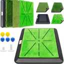 Golf Hitting Mats Training Equipment, Golf Practice Mat with Instant Swing Path Feedback, 3 Replaceable Golf Training Mats with No-Slip Heavy Duty Rubber Base