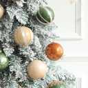 12 Pcs Christmas Ball Ornaments Set Brown Green Champagne Luxury Neutral Shatterproof Christmas Tree Decorations 3.15 Inch Glittering Decorative Hanging Ornament Bulk for Xmas Tree Holiday Party Decor