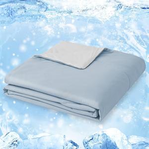 Style Quarters Cooling Comforter Queen Size, Lightweight Summer Comforter for Hot Sleepers and Night Sweats, Reversible Breathable Cool Blanket, 90"x90" Blue&Grey (Ocean Slate)