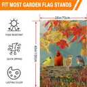 Fall Cardinal House Flag 28x40 Inch Double Sided for Outside, Large Burlap Autumn Yard Flag with Colorful Birds and Maple Leaves for Outdoor Thanksgiving Autumn Decoration