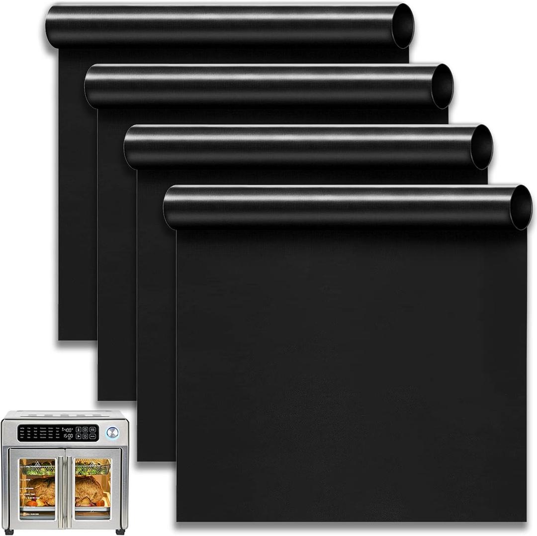 Oven Liners for Emeril Lagasse 26 QT Air Fryer, 12"x12" Oven Liner for Bottom of Oven Non-Stick Heat-Resistant Reusable Mats for Ninja Breville Cuisinart Air Fryer Toaster Oven, 4 Pack