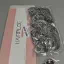 CJL HAIR 2PCS Messy Bun Hair Pieces Wavy Curly Synthetic Updo Chignon Fake Scrunchies Ponytail Extension for Women Dark Grey