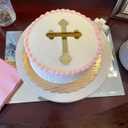 10pcs Acrylic Baptism Cross Cake Topper, Mirror Cross Cake Decor, Gold Holy Communion (4'', Silver Mirror)