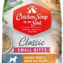 Chicken Soup for the Soul All Natural Premium Small Bites Senior/Mature Dry Dog Food, Real Meat First Ingredient, No By-Products, Supports Joint Health & Mobility, Chicken, Turkey & Brown Rice, 13.5lb