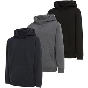PURE CHAMP Boys Hoodies 3 Pack Fleece Pullover & Zip-Up Sweatshirts for Boys Kids Youth Plain Basic Everyday Wear Sizes 6/7
