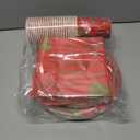 Valentine's Day Party Supplies Red Heart Love Disposable Paper Plates Napkins Cups plastic Tablecloth for Valentine's Day, Engagements, Anniversary, Birthday Party Serve 25