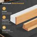 Beechwood Mahjong Racks with Pushers Set of 4, 17 Inches Classic Wooden Mahjong Tile Holder with Storage Bag, All-in-One Tile Rack for American Mahjong, Dominoes, Mexican Train