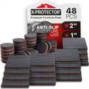 Non Slip Furniture Pads X-PROTECTOR 48 PCS - 32 pcs 1 Round + 16 pcs 2" Square Furniture Grippers! Rubber Feet Hardwood Floor Protectors for Furniture Legs - Couch Stoppers - Keep Furniture in Place!