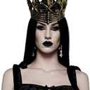 2 x KIPETTO Halloween Crow Crown Gothic Crown Headpiece Evil Queen Crowns Witch Costume Hair Accessories for Halloween Party Theme Costumes,Gold