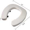 Padded Toilet Seat Cushion with 2-Inch High-Density Foam & Waterproof PU Fabric, U-Shape Padded Toilet Cushion - Secure Hook & Loop Tape, Fits Standard/Elongated Toilets (Beige)