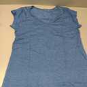 AUSELILY Womens Cap Sleeve T-Shirt Casual Loose Fit Tank Tops
(Blue,S)