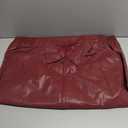 Women's Oversized Leather Jacket, Casual Soft Faux Leather Zip Motorcycle Coat With Pocket 2025 Fall Fashion (Wine Red) XL