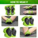 Kids Protective Gear Set Wemfg Knee Pads for Kids 3-8 Years Toddler Knee and Elbow Pads with Wrist Guards 3 in 1 for Skating Cycling Bike Rollerblading Scooter(Green)