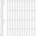 HAPY SHOP 120Pcs Plastic Pinch Pleat Curtain Hooks, 85mm Adjustable Pinch Pleat Hooks Ratchet System Curtain Pleat Hook for Window Curtain, Door Curtain and Shower Curtain