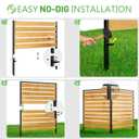 No Dig Wooden Privacy Fence Screen, 38" H X 42" W Outdoor Air Conditioner Fences, Hide Trash Bins Or Ac Units, Decorative Garden, Patio, Backyard Fence -Temporary Fencing -2 Panels