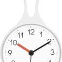 Mooas Loop Bathroom Clock (White, 3.16 x 1.31 x 6.02 inch), Waterproof Shower Clock, Kitchen Clock, Non-Ticking Battery Operated