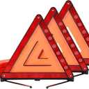 Emergency Warning Triangles | 3 Pack Road Emergency Warning Reflector Roadside Safety Triangle Kits Reflective Warning Triangle Foldable Safety Warning Sign with Storage Case for Vehicles