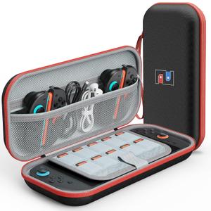 DIGIROOT Switch Case for Nintendo Switch 2 (2025) and Switch / OLED, Portable Travel Carrying Case, Slim Hard Shell Protective for Switch 2 Accessories with 10 Game Card Slots (Black & Red)