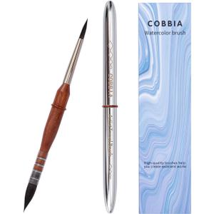 Professional Travel Watercolor Brush Set - Squirrel Hair Mop Paintbrushes for Artists, Portable Art Supplies for Water Color Painting (Silver)