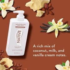 Native Moisturizing Body Wash Contains Naturally Derived Ingredients | for Women & Men, Sulfate, Paraben, & Dye Free Leaving Skin Soft & Hydrated | Cocoa Butter & Vanilla 18 oz