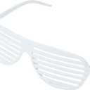 Fun Express White Shutter Shades Novelty Sunglasses - Party Apparel Accessories - 12 Pieces