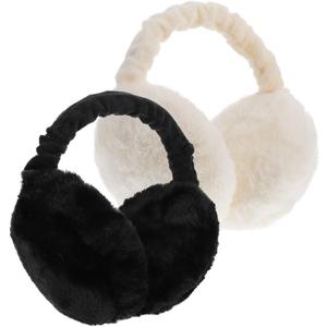 SEWACC 2pcs Fuzzy Winter Ear Muffs, Warm Keeping Ear Muffs for Men Women, Stylish And Foldable, Perfect for Outdoor Activities