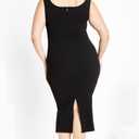 City Chic Plus Size Kiana Sweetheart MIDI Dress in Black, Size 22 (Black)
