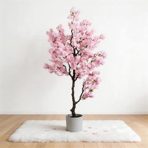 Artificial Pink Cherry Blossom Tree 7 FT Faux Flowering Trees Fake Cherry Blossom Decorative Tree Indoor for Christmas New Year Home Decor