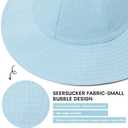 Zando Seersucker Baby Sun Hat Toddler UPF 50+ Adjustable Bucket Hats for Boys Girls Beach Hat Breathable Summer Cap Wide Brim (Blue, S)