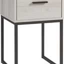 Signature Design by Ashley Socalle 1 Drawer Nightstand, 26" Tall, Natural Beige (Whitewash)