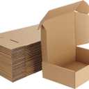 MEBRUDY 10x7x3 Inches Shipping Boxes Pack of 25, Corrugated Cardboard Box for Mailing Packing Literature Mailer (Brown)