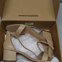 Amazon Essentials Women's Two Strap Ankle Strap Block Heel Sandal 12.5W