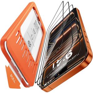 3-Pack for iPhone 17 Pro Max Screen Protector, 9H+ Tempered Glass, Scratch & Drop Resistant, Smooth & Clear, Easy Installation, Case Friendly, Full Coverage