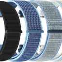 20mm Watch Bands for Garmin Forerunner 55/570 42mm/165/645/245 Music/Garmin Vivoactive 6/Vivoactive 5/3/Garmin Venu/Venu Sq 2 for Men Women, 20mm Watch Straps for Amazfit Active 2/Active (Black+Azure+Lake Blue+Blue Pinstripe)