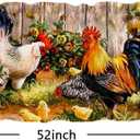Valances for Windows,Rod Pocket,52 x 18 inch,Roosters Wood Background