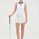 LastFor1 Women's Sleeveless Golf Shirts Racerback Polo with 1/4 Zipper Collar UPF 50+ Lightweight Quick Dry Tennis Tank Tops (White, S)