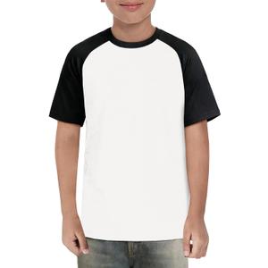 Boys Short Sleeve T Shirts Kids Summer Colorblock Tops Crewneck Casual Tee, size 120