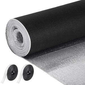 Frienda Double RV Door Window Shade Cover Blackout Reflective Insulation Roll 120x16 Inches Aluminum Foil Insulation Kit for Rv Garage Roof Door Window Skylight Shade (Black)