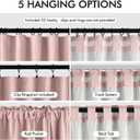 MIULEE 100% Blackout Curtains 90 Inch Long 2 Panels for Bedroom, Thick Luxury Faux Linen Black Out Curtain Room Darkening Back Tab Pleat Window Textured Drapes with Hooks for Living Room, Baby Pink