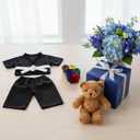 Civaner Taekwondo Uniform Outfit Bear Clothes with Belts, Bear Not Included, Fit 12-16 in, Clothes for Taekwondo Uniform Stuffed Animal Clothing for Birthday Gift Party (Black)