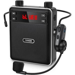 TONOR Voice Amplifier Wireless Microphone 25W, Portable Voice Amplifier for Teachers with Bluetooth Headset Mic, Portable Speaker Megaphone for Classroom, Training, Teaching, Yoga, Meeting, Speech K12