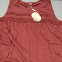 Zeagoo Womens Tank Tops 2026 Summer Pleated Scoop Neck Sleeveless Lace Crochet Boho Tops Dressy Casual Loose Fit Blouses, Size M